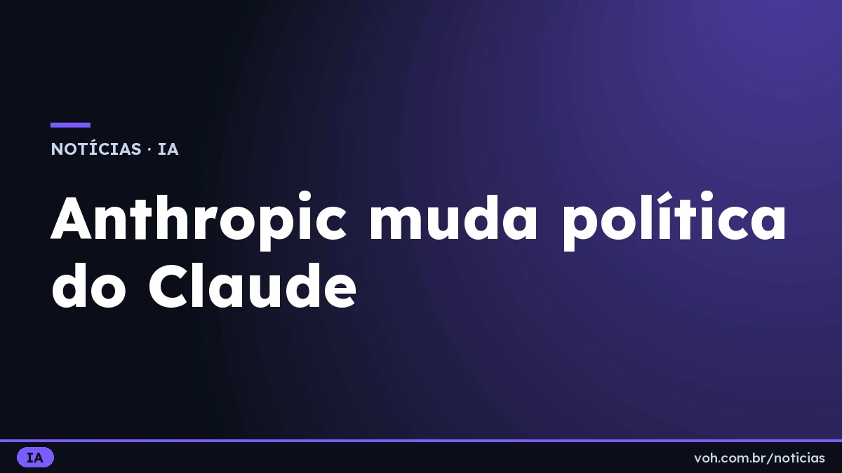 Capa tipográfica azul com o título sobre a nova política de uso do Claude