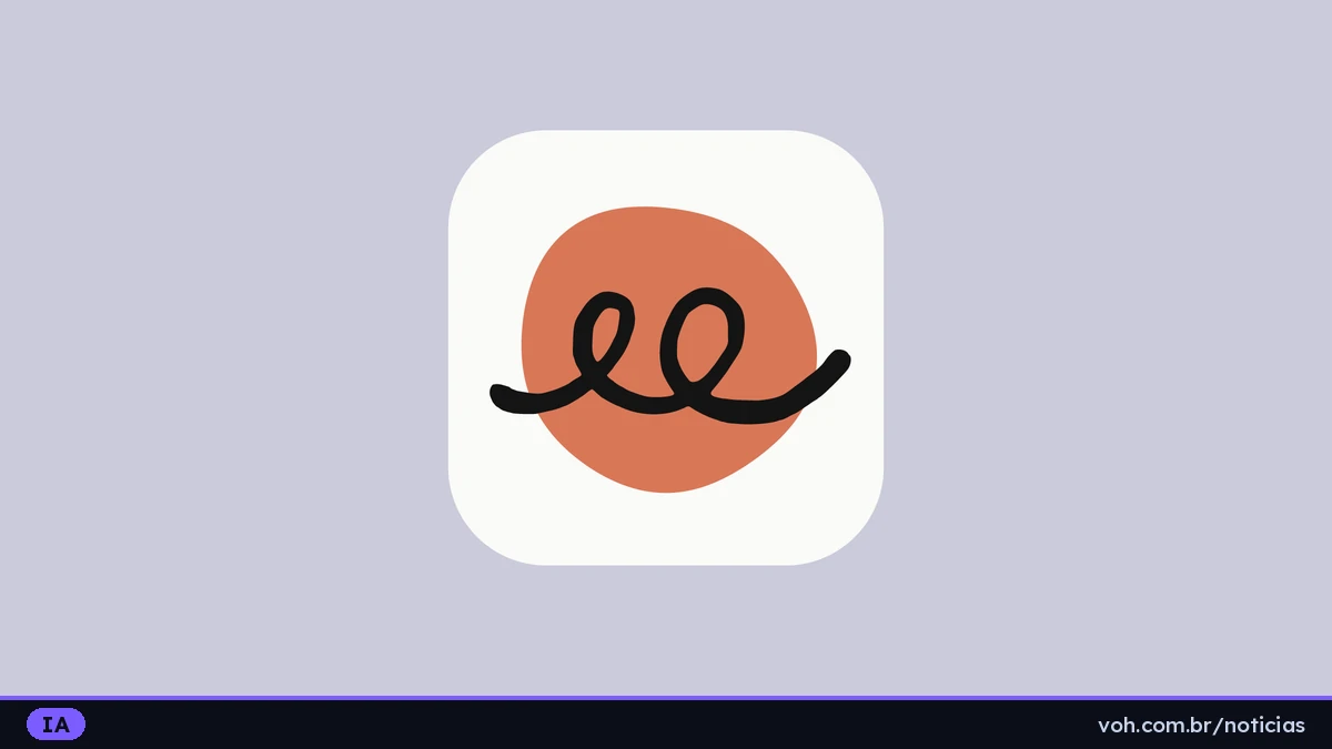 Ícone do aplicativo Claude Duet, um círculo laranja com um rabisco preto em forma de dois loops entrelaçados, dentro de um quadrado branco de cantos arredondados sobre fundo lilás claro