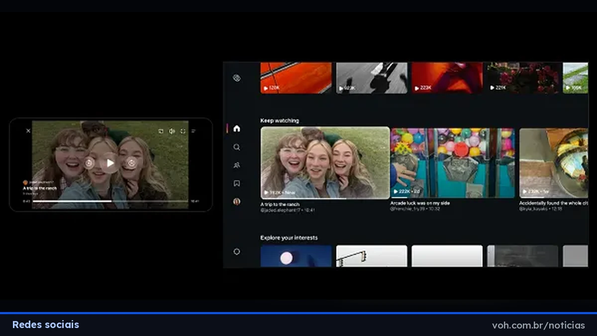 Captura de tela do Instagram mostrando um vídeo horizontal tocando ao lado de uma lista de recomendados em Keep watching