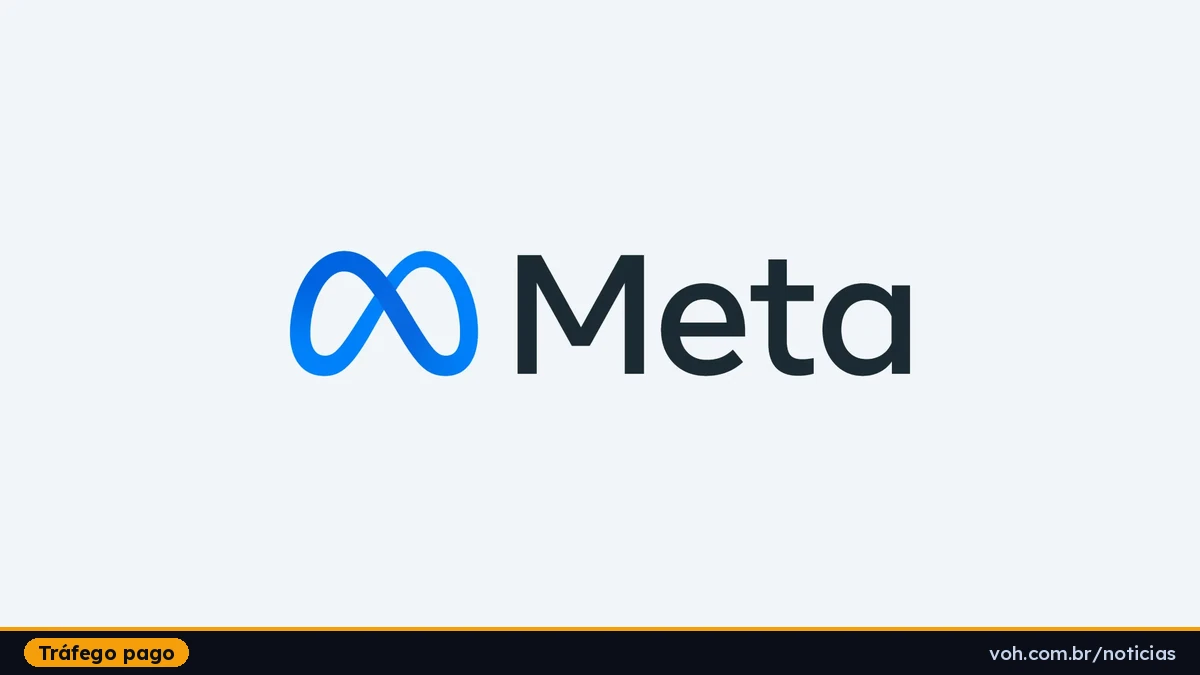 Logotipo da Meta em azul, sobre fundo claro