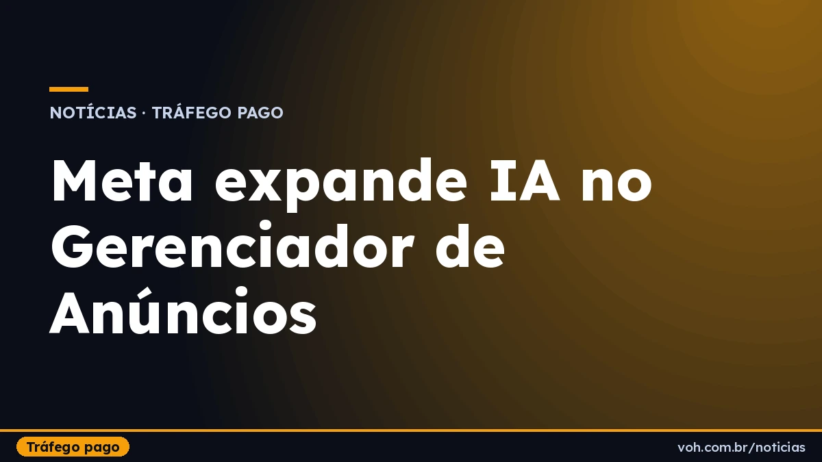 Ilustração tipográfica da categoria Tráfego pago com o título da notícia
