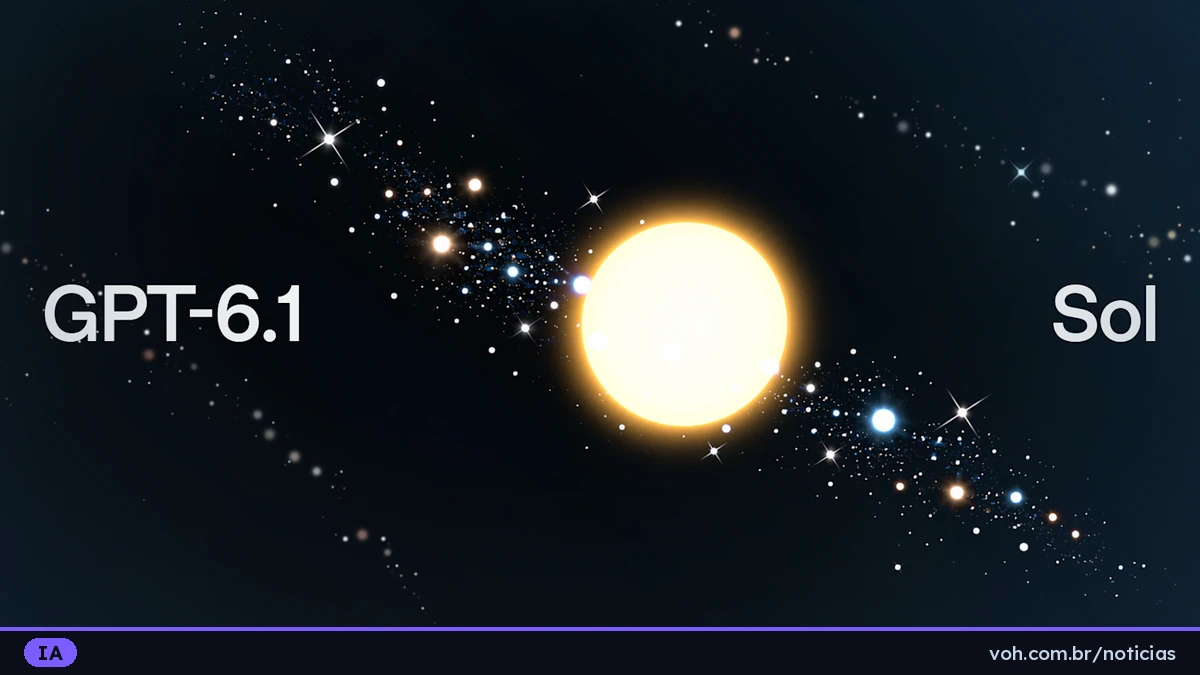 Arte oficial da OpenAI para o lançamento do GPT-6.1 Sol, com um sol estilizado sobre fundo de estrelas
