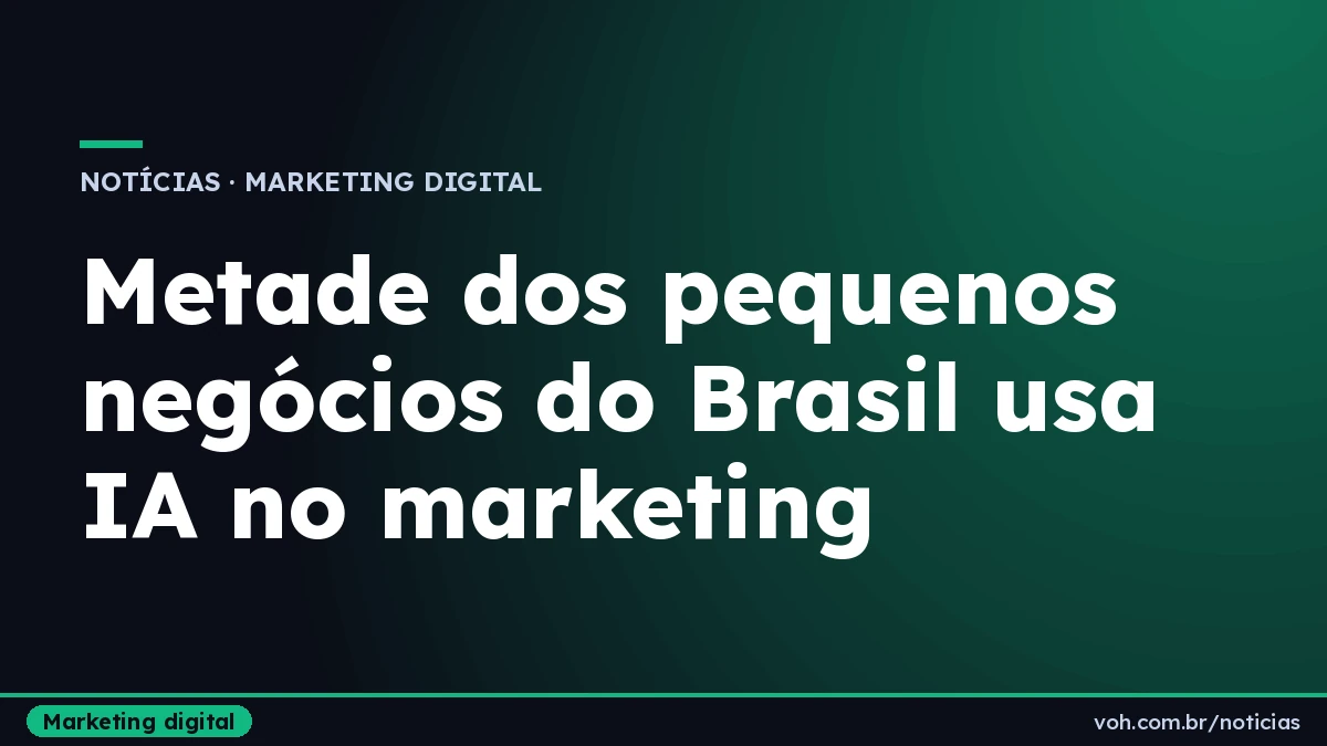 Capa tipográfica da categoria Marketing digital com o título da notícia